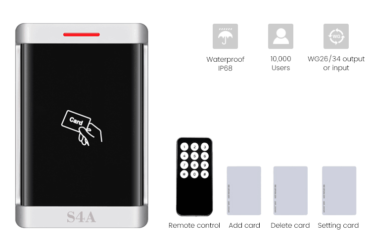 Système de contrôle d'accès RFID MT60, 1 pièce, contrôleur d'accès de grande capacité pour l'extérieur, sans clavier, étanche IP68, en métal