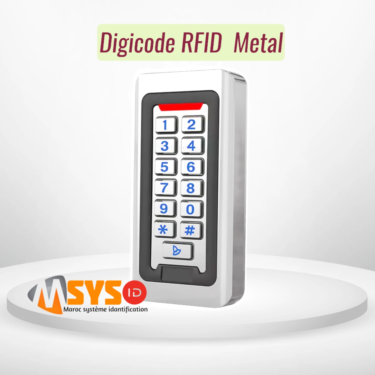 Digicode Métallique silicone bouton rfid maroc