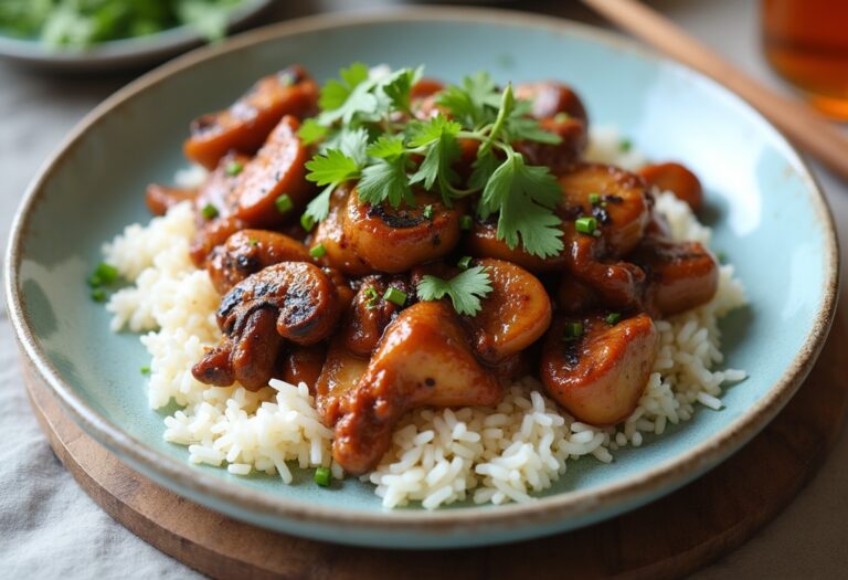 Black Pepper Chicken with Mushrooms