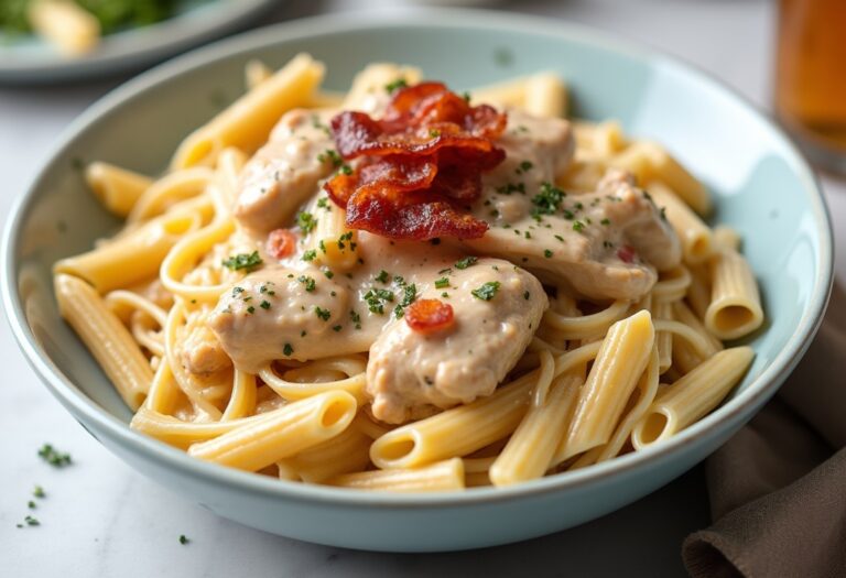Creamy Chicken Bacon Ranch Pasta