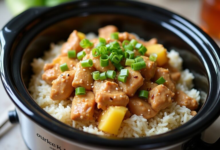 Pineapple Chicken and Rice Crock Pot