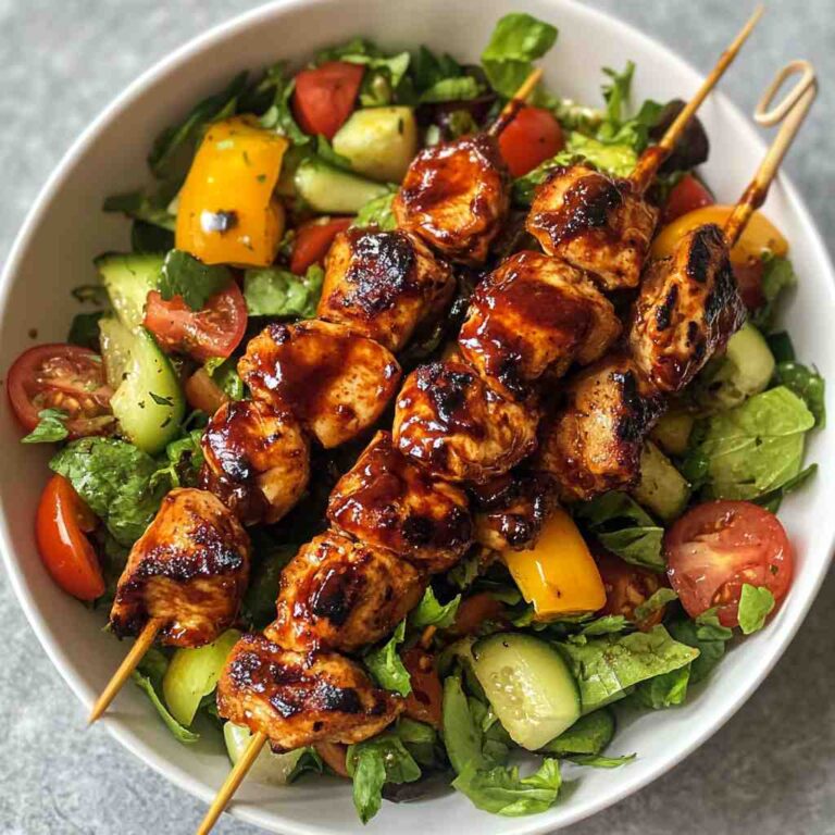 BBQ Chicken Skewer Salad