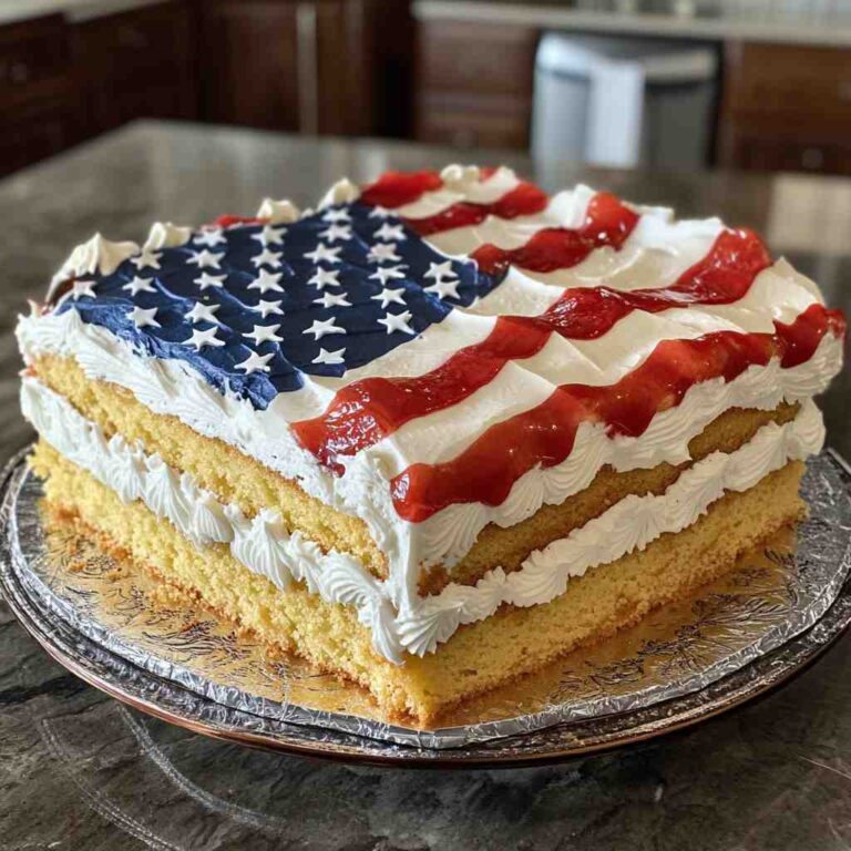 Patriotic American Flag Cake