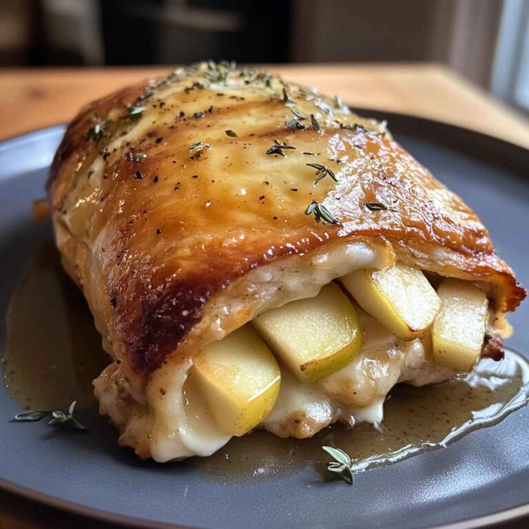 Mouth-Watering Apple and Brie Stuffed Chicken