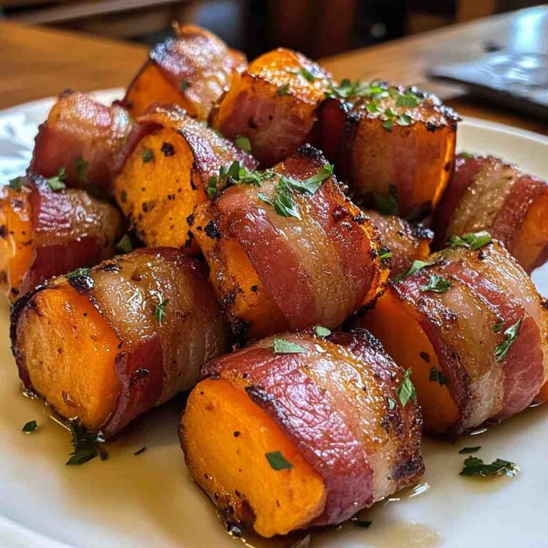 Bacon Wrapped Sweet Potato Bites