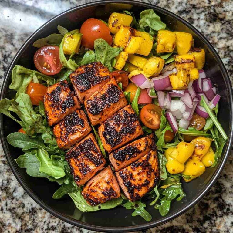 Blackened Salmon Salad with Zesty Citrus Dressing