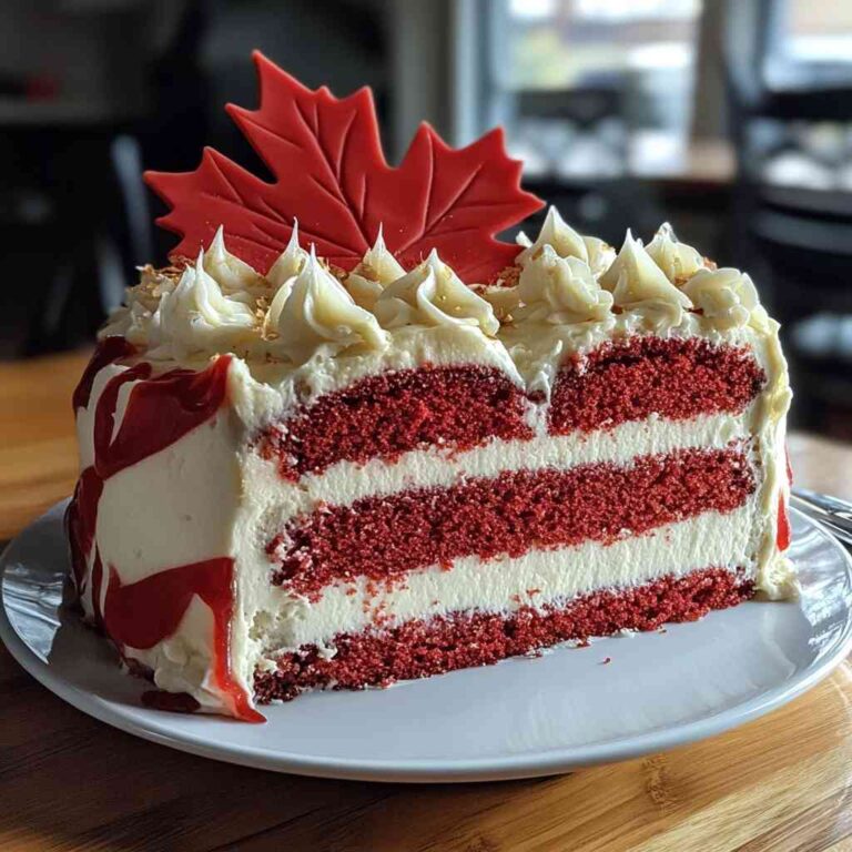 Celebrate Canada with a Vibrant Canada Flag Cake