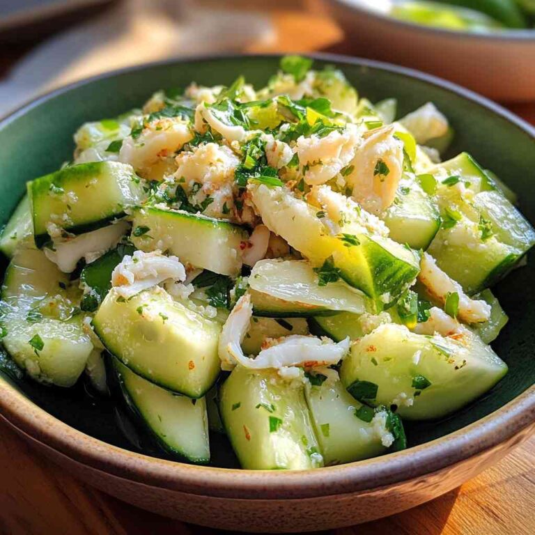 Creamy Cucumber Salad with Crab Meat