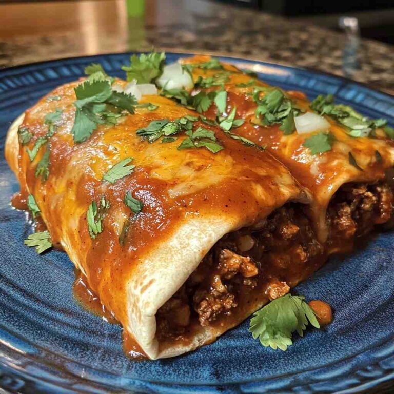 Frozen Burritos with Enchilada Sauce