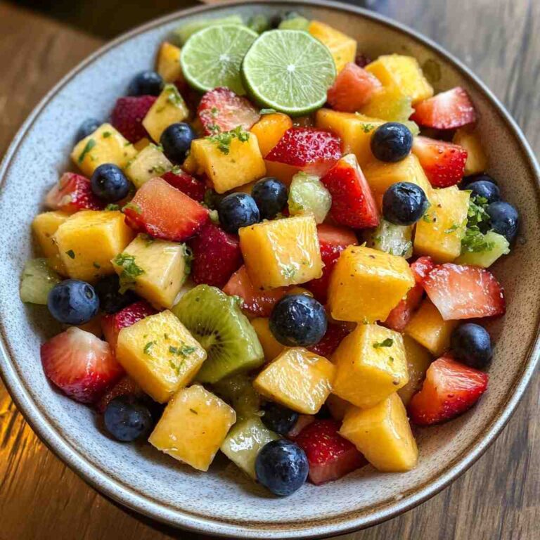 Fruit Salad with Honey Lime Dressing