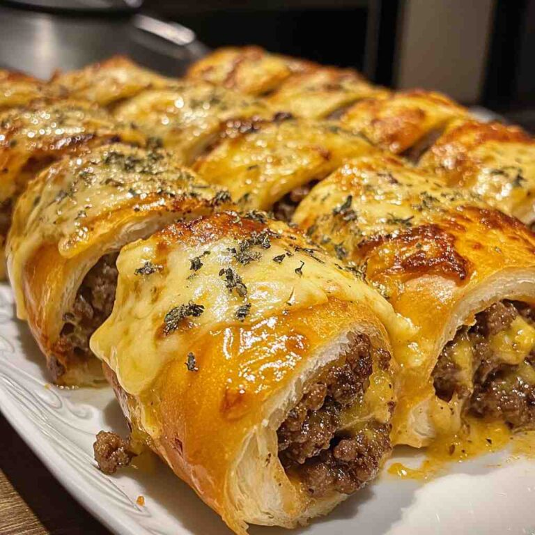 Garlic Butter Cheeseburger Roll Ups