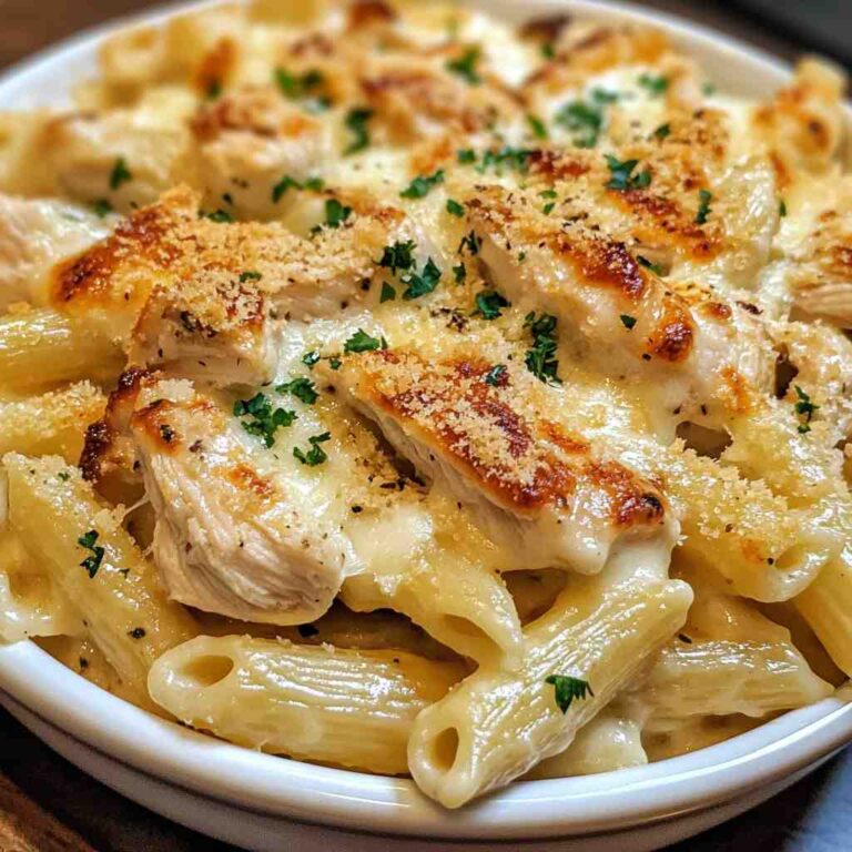 Garlic Parmesan Chicken Pasta Bake