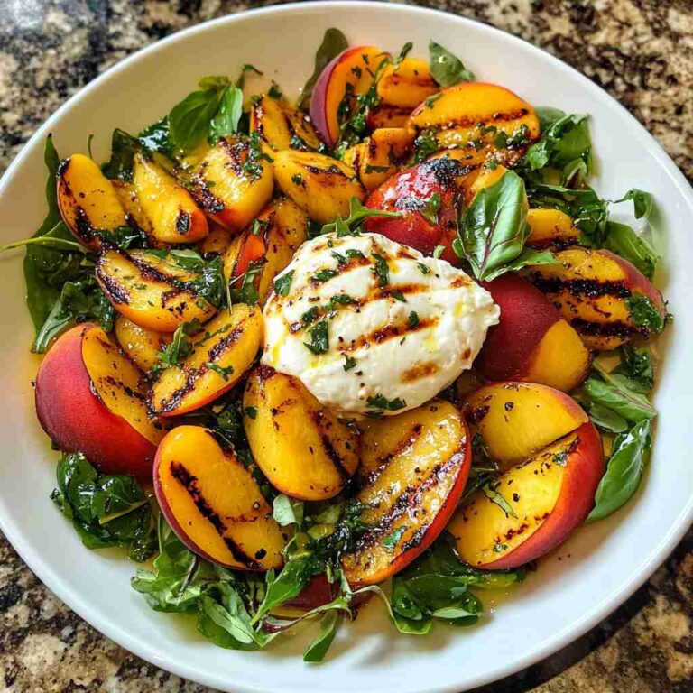Grilled Peach and Burrata Salad