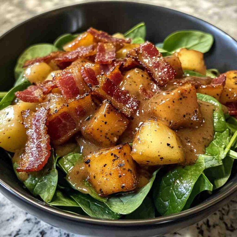 Irresistible Hot Bacon Dressing for Spinach Salad