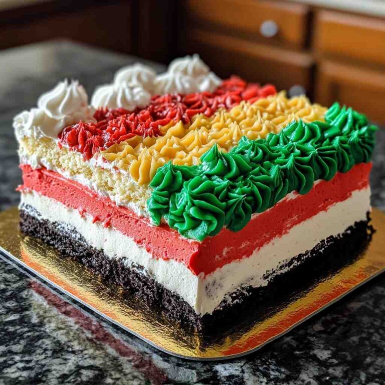 Vibrant Mexican Flag Cake