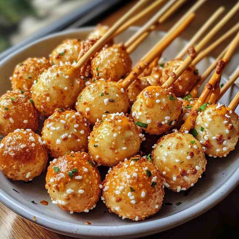 Mini Cheese Balls with Pretzel Sticks