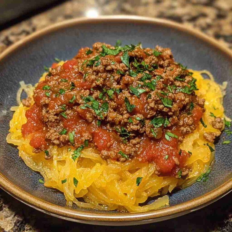 Spaghetti Squash with Meat Sauce