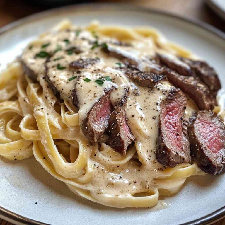 Creamy Steak Fettuccine Alfredo