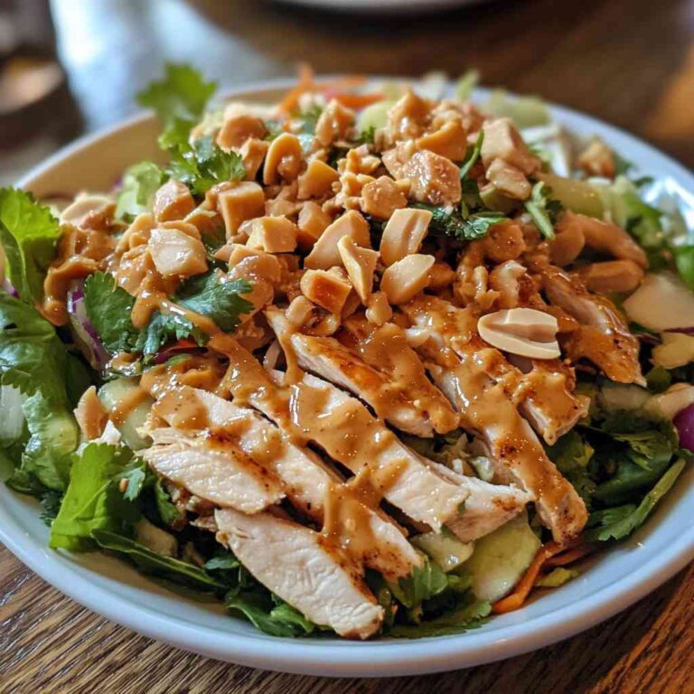 Flavorful Thai Chicken Salad with Creamy Peanut Dressing