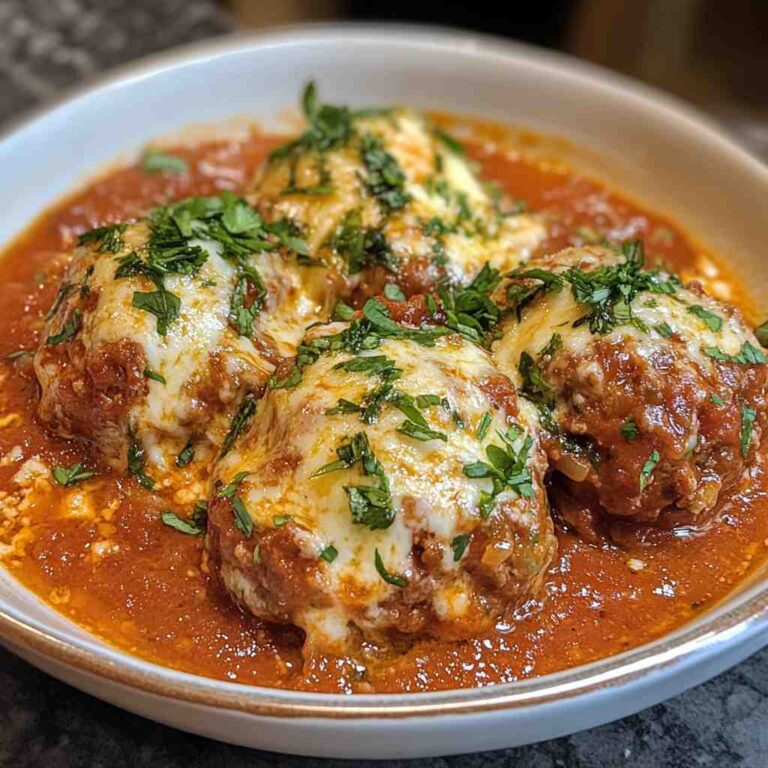 30-Minute Easy Mozzarella Stuffed Meatballs