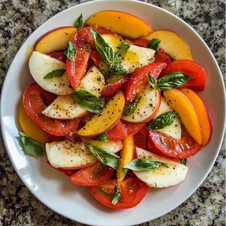 The Ultimate 30-Minute Peach and Tomato Caprese Salad Recipe
