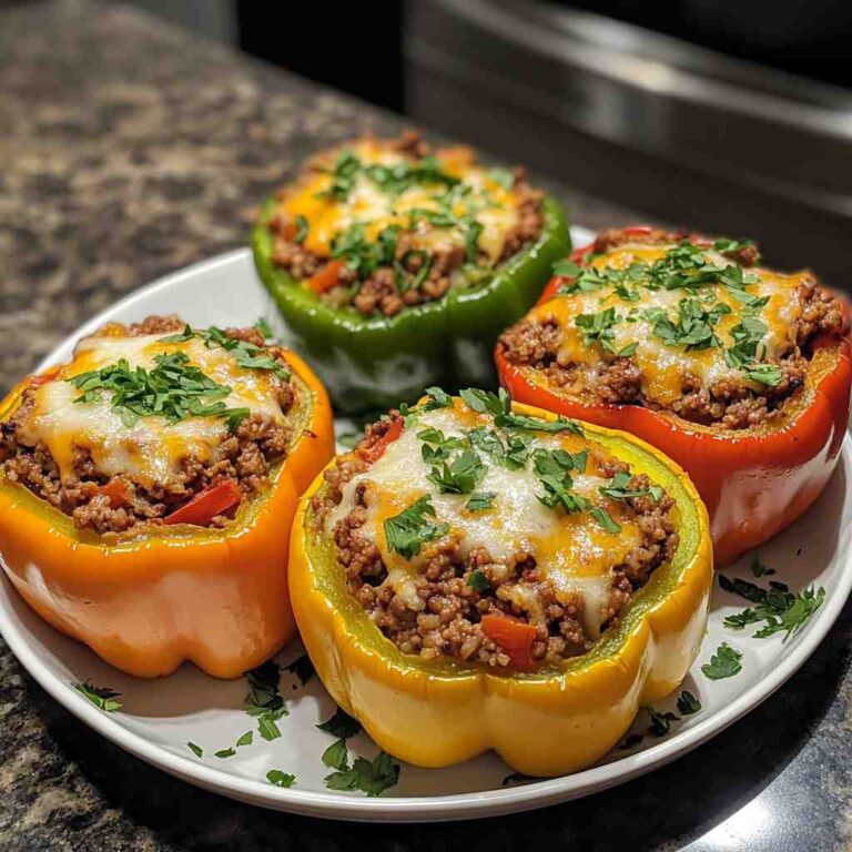 Hearty Stuffed Bell Peppers with Ground Beef