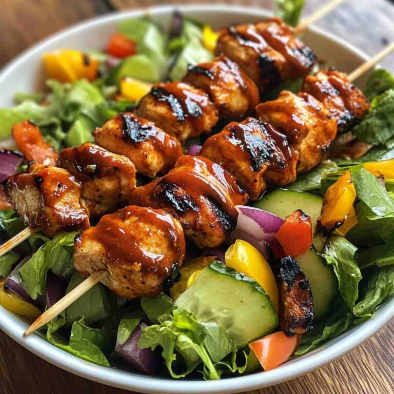 BBQ Chicken Skewer Salad