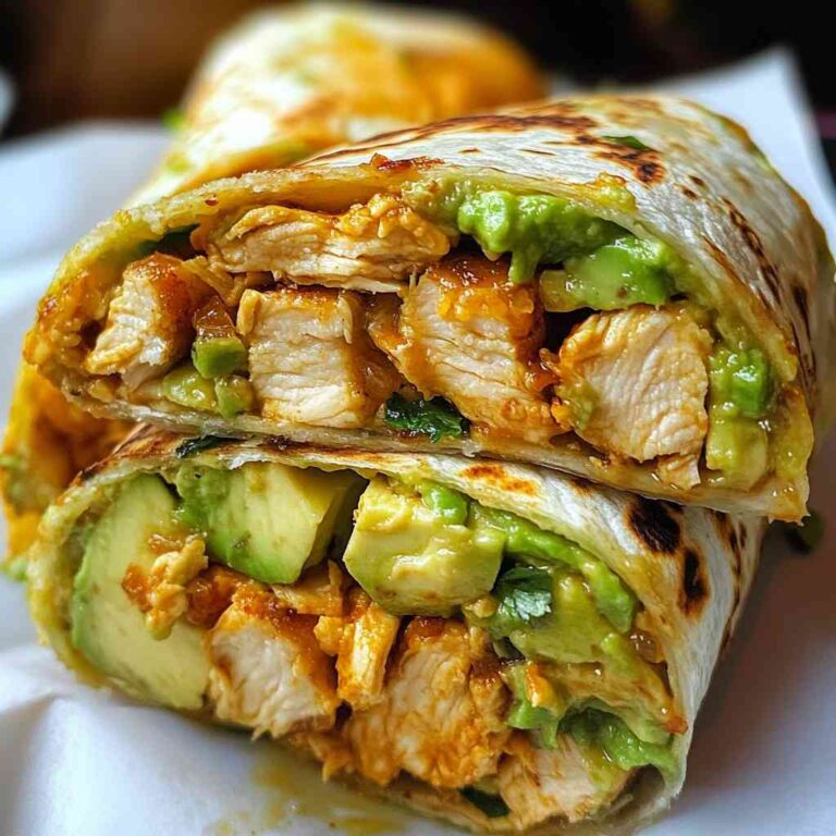 Classic Simple Chicken Avocado Wrap Recipe