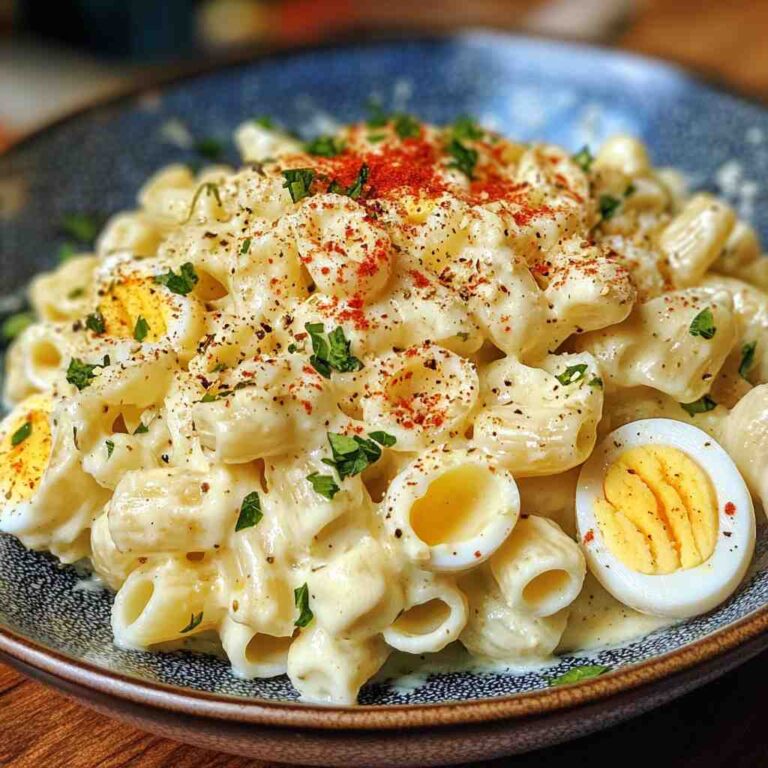 Quick and Simple Creamy Deviled Egg Pasta Salad Recipe