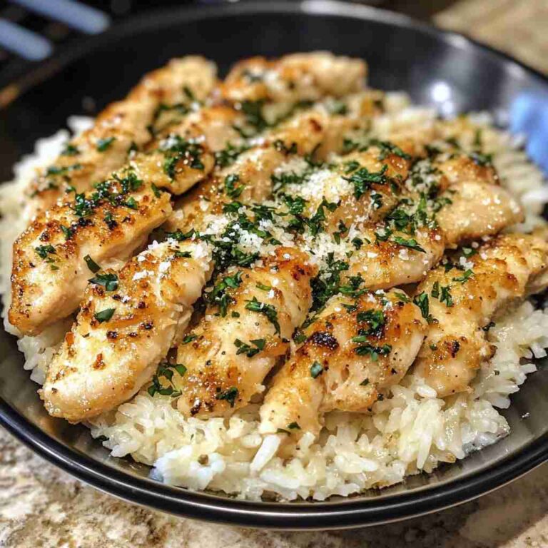 Chicken Scampi with Garlic Parmesan Rice