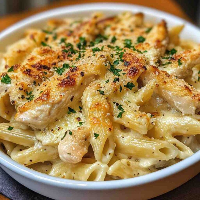 Garlic Parmesan Chicken Pasta Bake