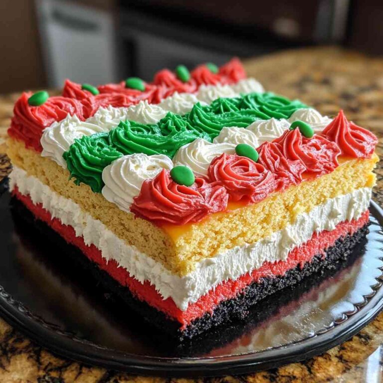 Vibrant Mexican Flag Cake