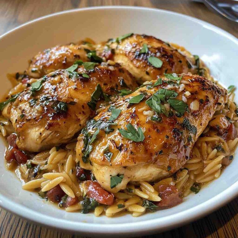 Creamy Tuscan Chicken Orzo