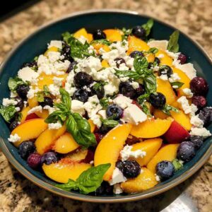 Simple Blueberry Peach Feta Salad