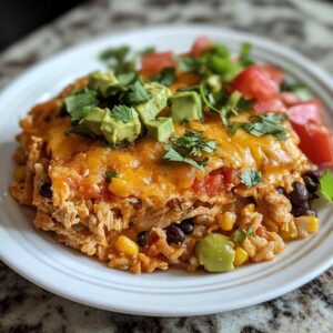 Classic Authentic Chicken Rice Taco Casserole