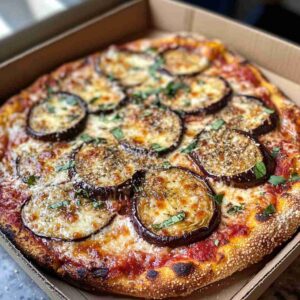 Homemade Eggplant Parmesan Pizza