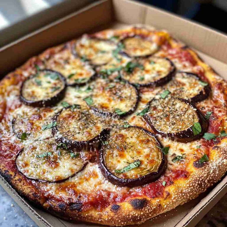 Homemade Eggplant Parmesan Pizza