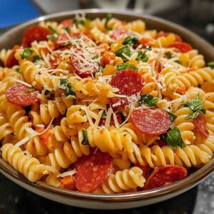 Delicious Pasta Salad with Pepperoni and Cheese