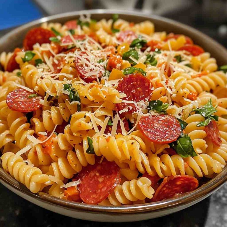 Delicious Pasta Salad with Pepperoni and Cheese
