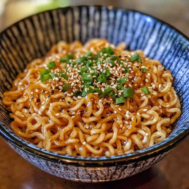 Healthy Sesame Garlic Ramen Noodles