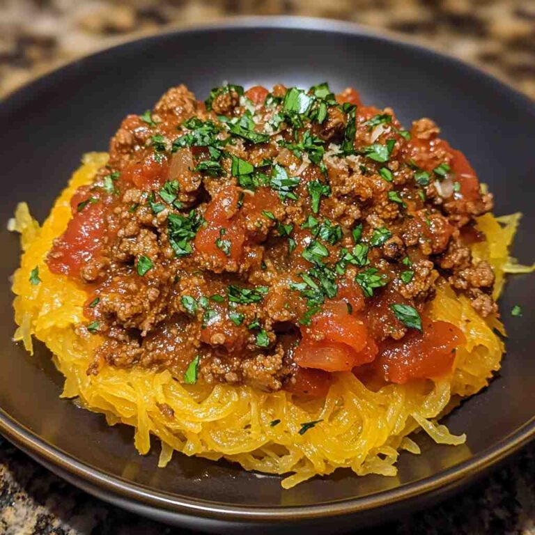 Authentic Spaghetti Squash with Hearty Meat Sauce