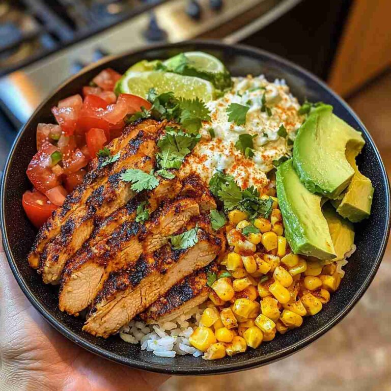 Simple Street Corn Chicken Rice Bowl