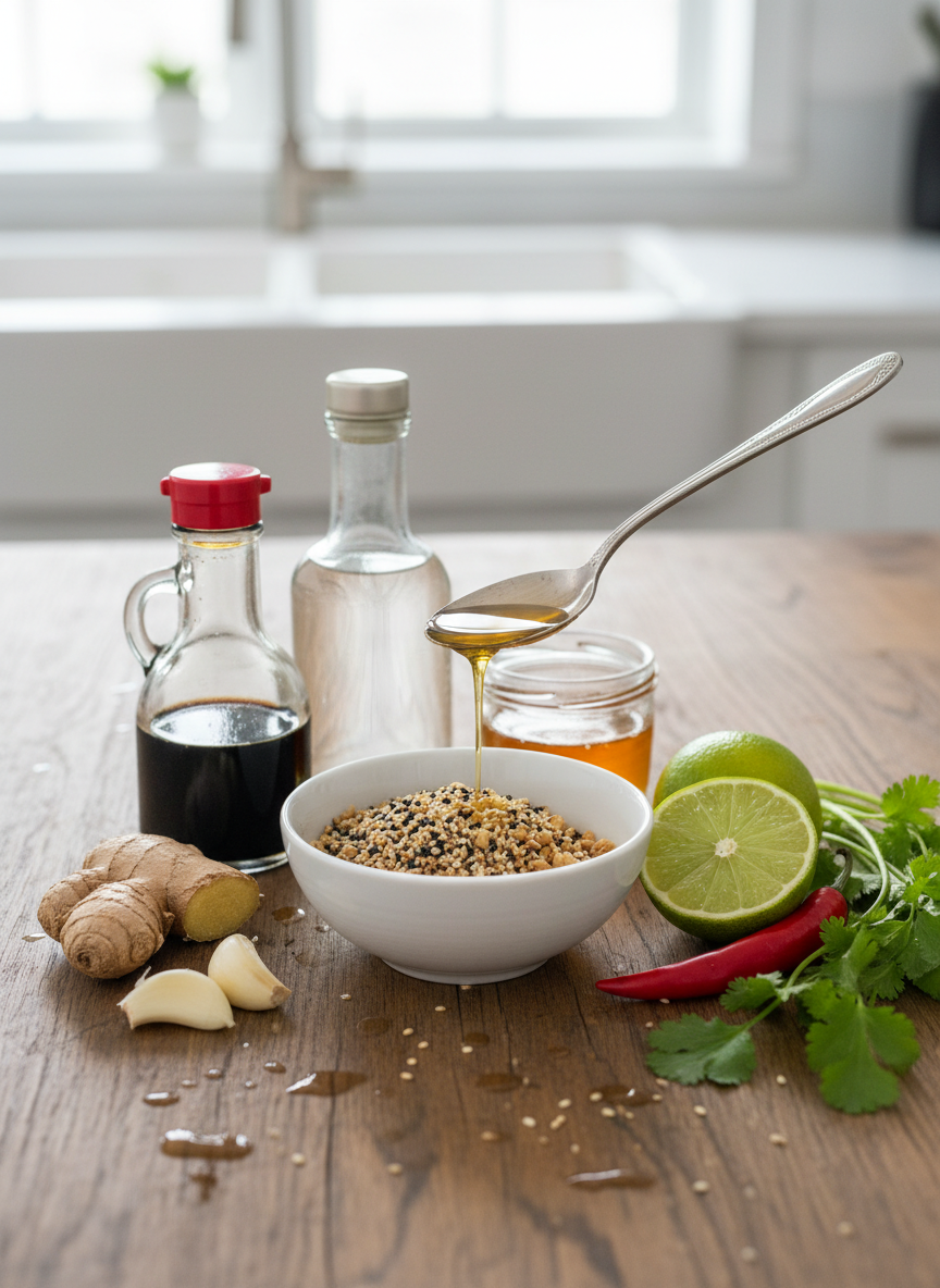 Ingredients for Asian Chicken Salad Dressing