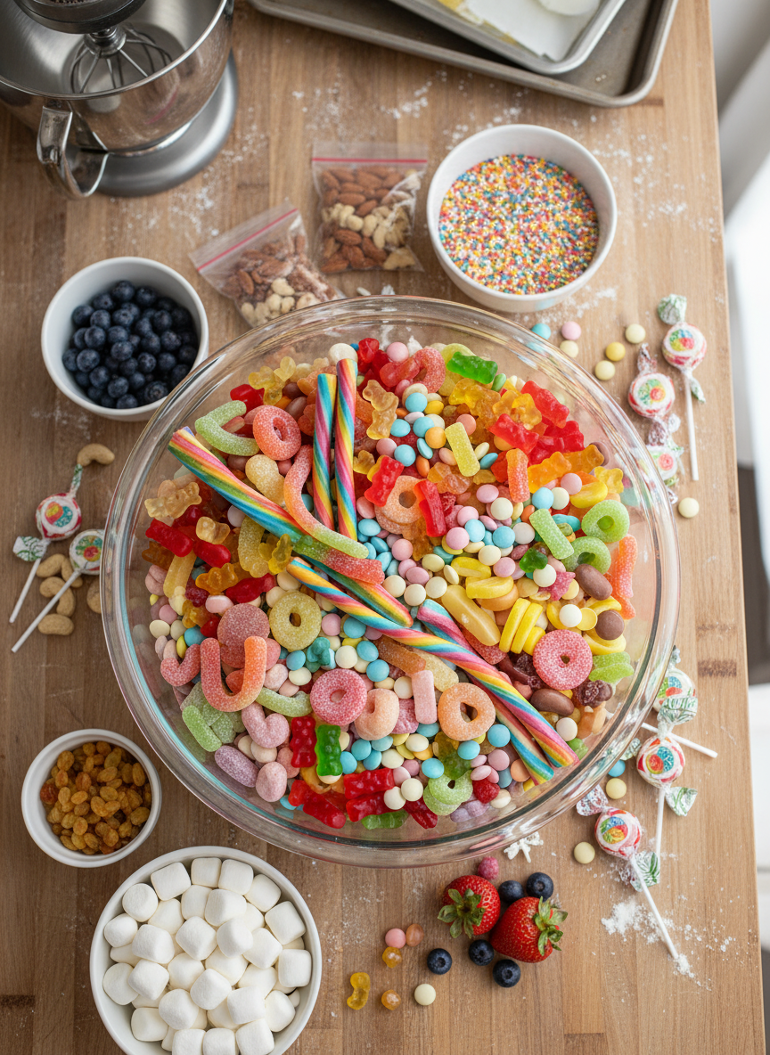 Ingredients for candy salad recipe