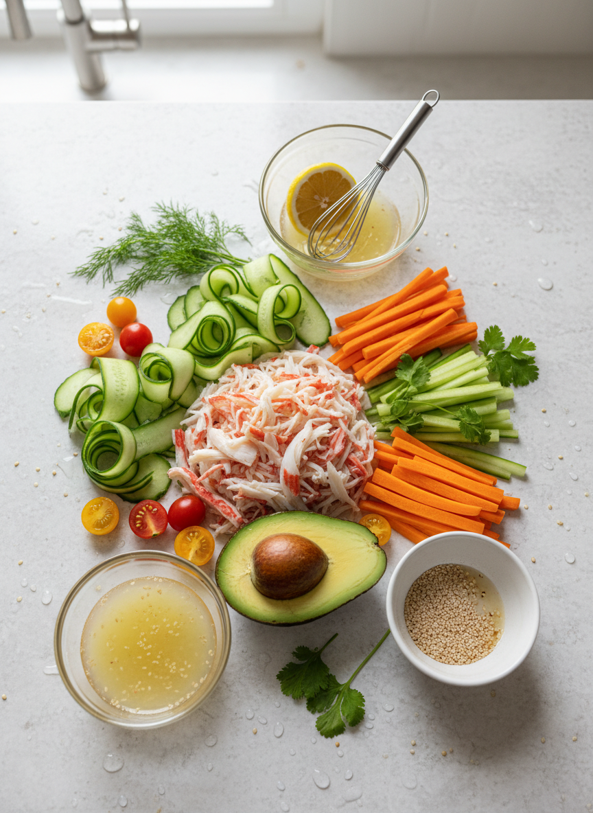 Ingredients for kani salad without mayo